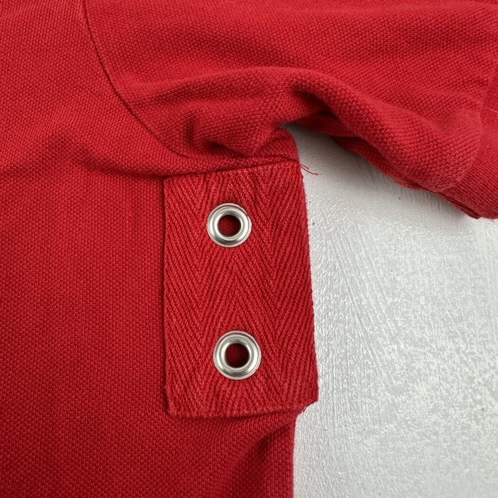 Vtg Ralph Lauren Mens XL Polo Shirt Red Navy Blue Pony Rugby Golf Short Sleeve - Picture 4 of 13